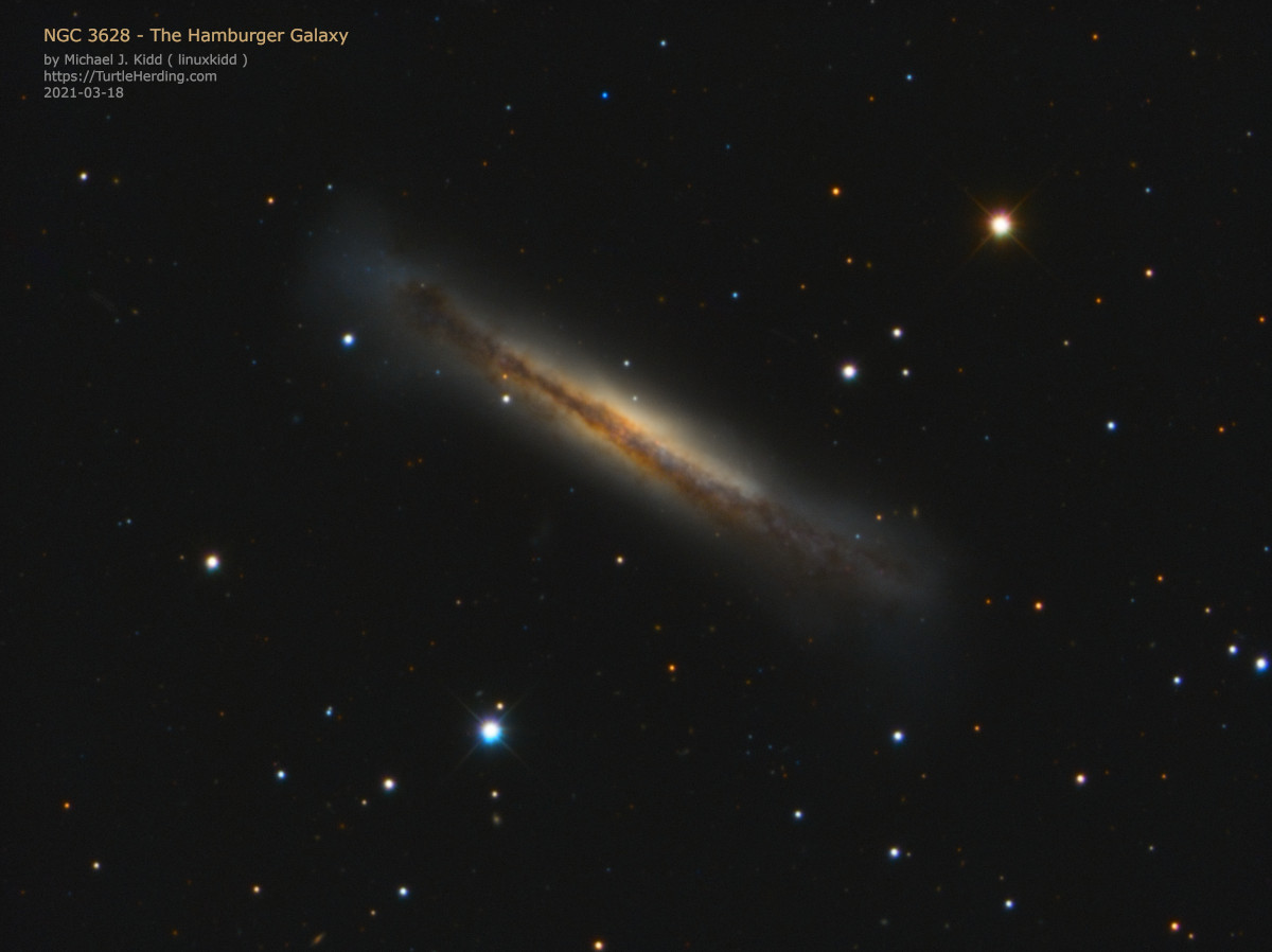 NGC 3628 – The Hamburger Galaxy – TurtleHerding